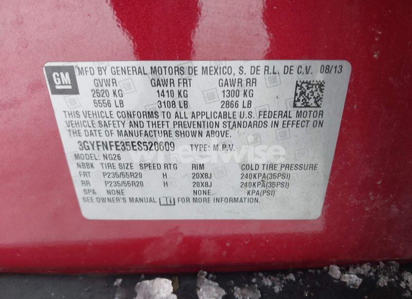 Photo 9 of 2014 Cadillac Srx PERFORMANCE COLLECTION (VIN 3GYFNFE35ES520609)