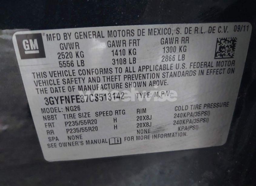 Photo 9 of 2012 Cadillac Srx PREMIUM COLLECTION (VIN 3GYFNFE37CS513142)