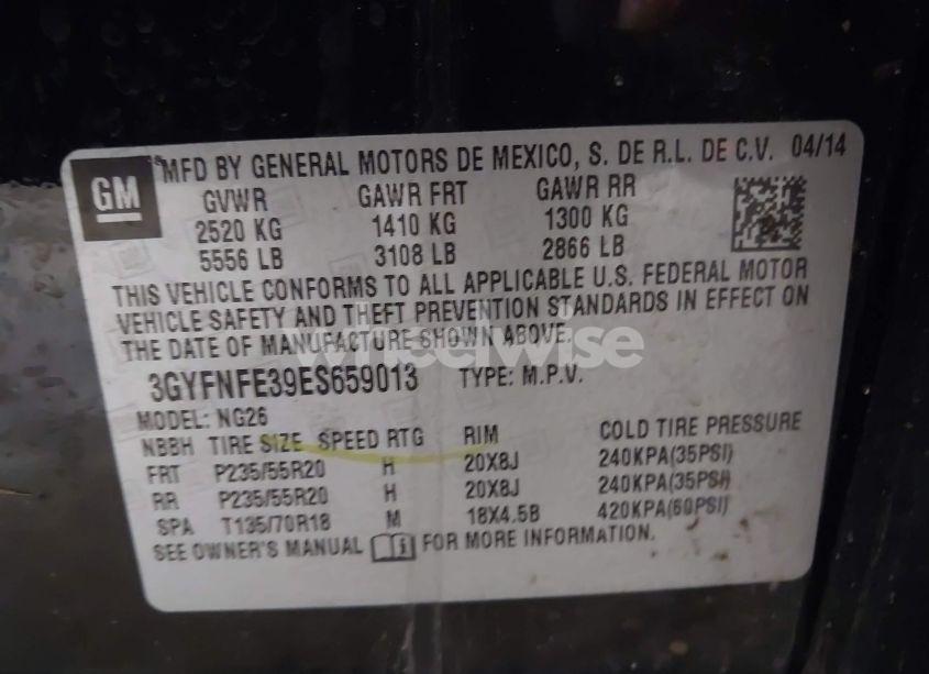 Photo 9 of 2014 Cadillac Srx PERFORMANCE COLLECTION (VIN 3GYFNFE39ES659013)