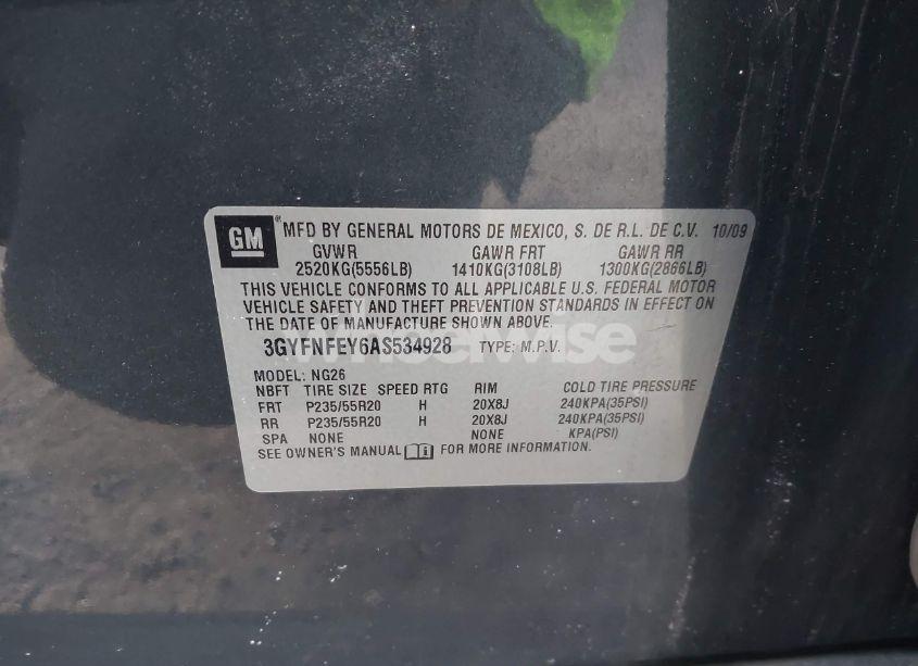 Photo 9 of 2010 Cadillac Srx PREMIUM COLLECTION (VIN 3GYFNFEY6AS534928)