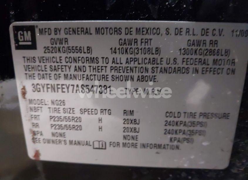 Photo 9 of 2010 Cadillac Srx PREMIUM COLLECTION (VIN 3GYFNFEY7AS547381)