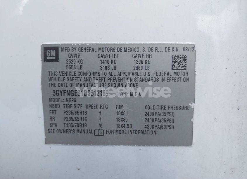 Photo 9 of 2013 Cadillac Srx LUXURY COLLECTION (VIN 3GYFNGE31DS512169)