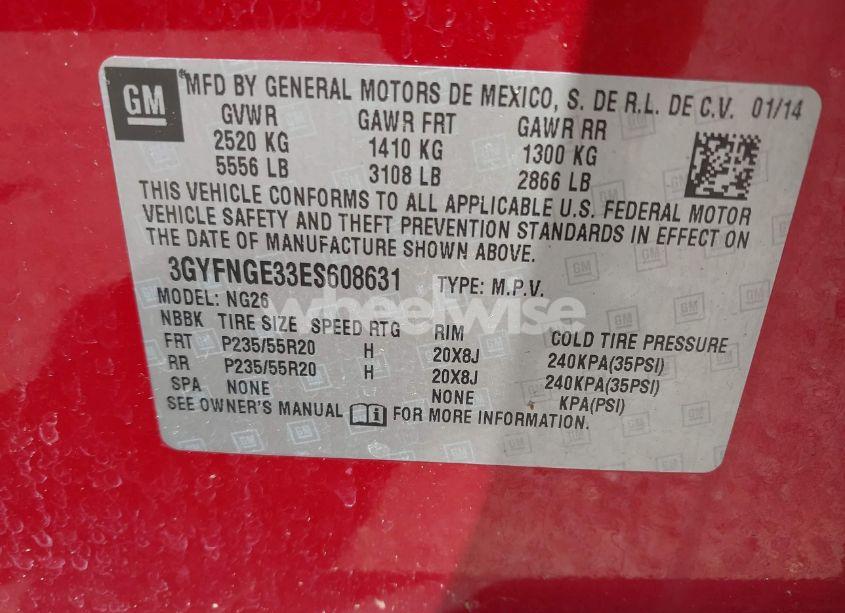 Photo 9 of 2014 Cadillac Srx PREMIUM COLLECTION (VIN 3GYFNGE33ES608631)