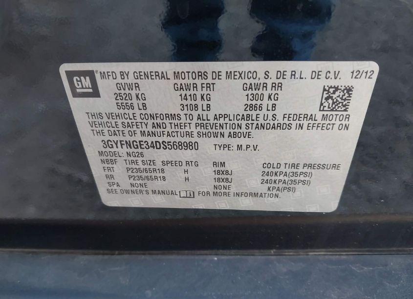 Photo 9 of 2013 Cadillac Srx LUXURY COLLECTION (VIN 3GYFNGE34DS568980)