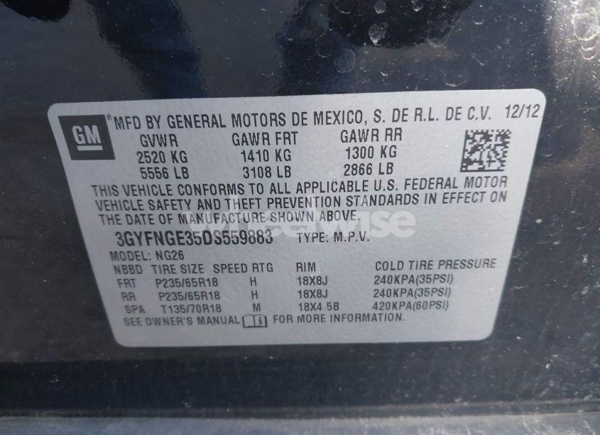 Photo 9 of 2013 Cadillac Srx LUXURY COLLECTION (VIN 3GYFNGE35DS559883)