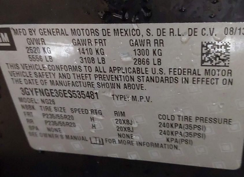 Photo 9 of 2014 Cadillac Srx PREMIUM COLLECTION (VIN 3GYFNGE36ES535481)