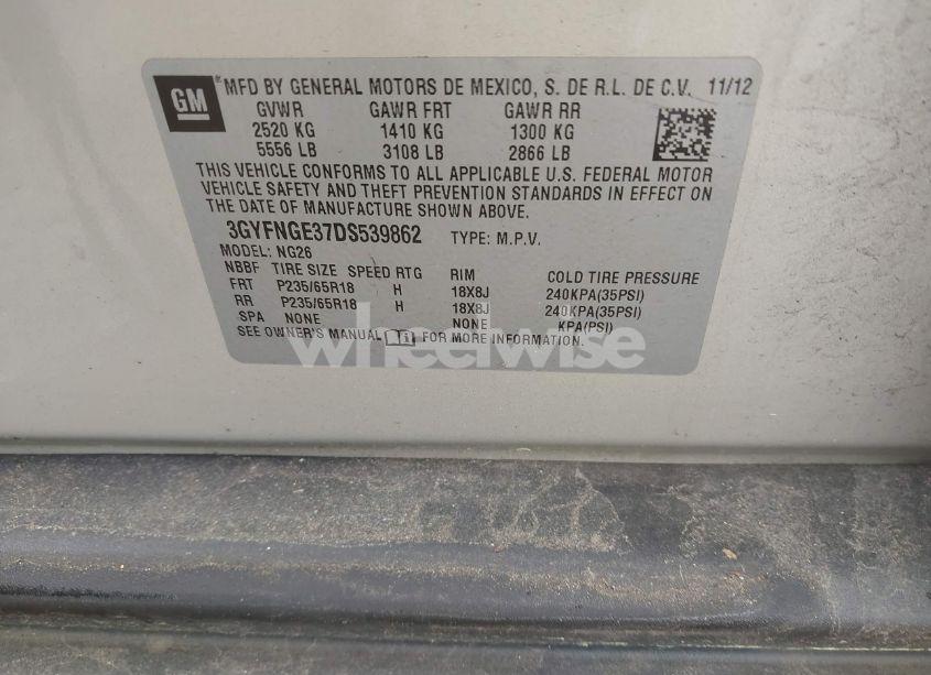 Photo 9 of 2013 Cadillac Srx LUXURY COLLECTION (VIN 3GYFNGE37DS539862)