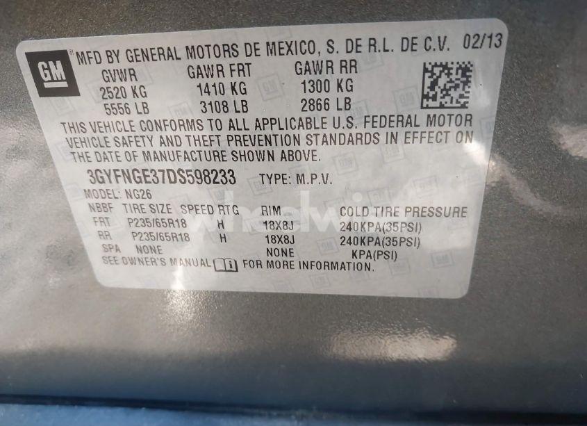 Photo 9 of 2013 Cadillac Srx LUXURY COLLECTION (VIN 3GYFNGE37DS598233)