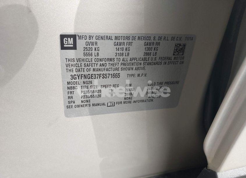 Photo 9 of 2015 Cadillac Srx PREMIUM COLLECTION (VIN 3GYFNGE37FS571665)