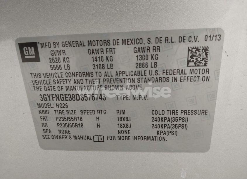 Photo 9 of 2013 Cadillac Srx LUXURY COLLECTION (VIN 3GYFNGE38DS576743)