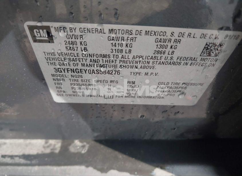 Photo 9 of 2010 Cadillac Srx STANDARD (VIN 3GYFNGEY0AS584276)