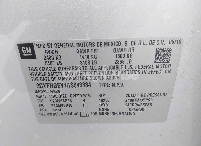 Photo 9 of 2010 Cadillac Srx STANDARD (VIN 3GYFNGEY1AS643884)