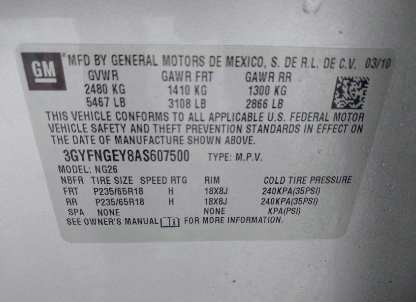 Photo 9 of 2010 Cadillac Srx STANDARD (VIN 3GYFNGEY8AS607500)