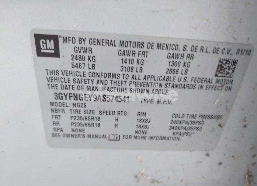 Photo 9 of 2010 Cadillac Srx STANDARD (VIN 3GYFNGEY9AS574541)