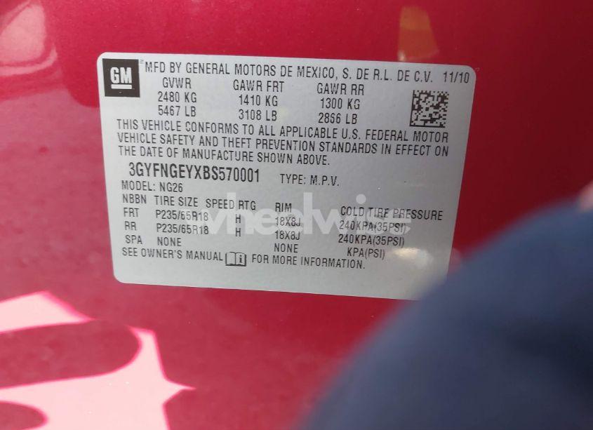 Photo 9 of 2011 Cadillac Srx STANDARD (VIN 3GYFNGEYXBS570001)