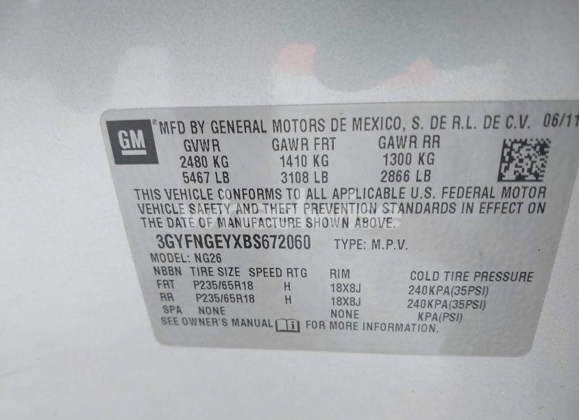 Photo 9 of 2011 Cadillac Srx STANDARD (VIN 3GYFNGEYXBS672060)