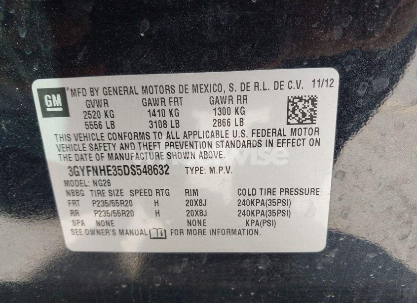 Photo 9 of 2013 Cadillac Srx PERFORMANCE COLLECTION (VIN 3GYFNHE35DS548632)