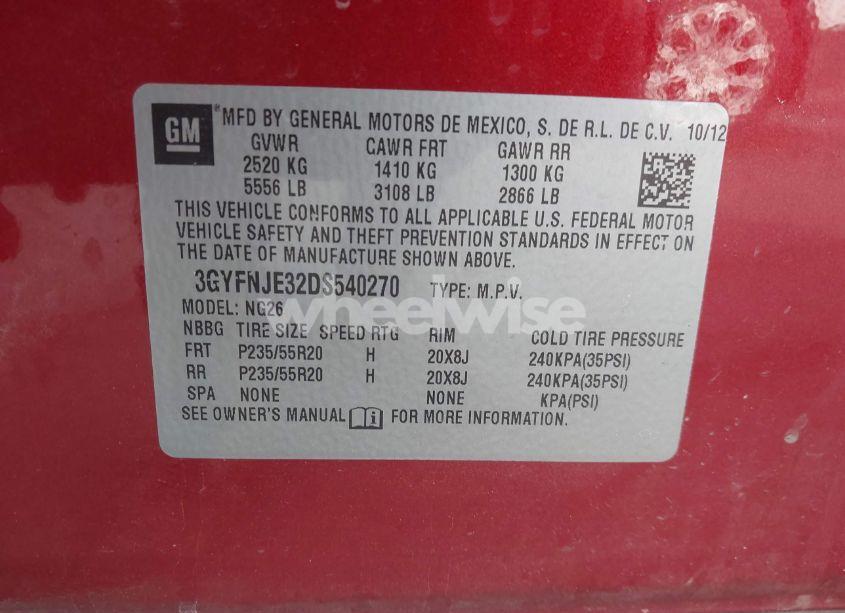 Photo 9 of 2013 Cadillac Srx PREMIUM COLLECTION (VIN 3GYFNJE32DS540270)