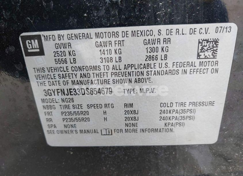 Photo 9 of 2013 Cadillac Srx PREMIUM COLLECTION (VIN 3GYFNJE33DS654679)