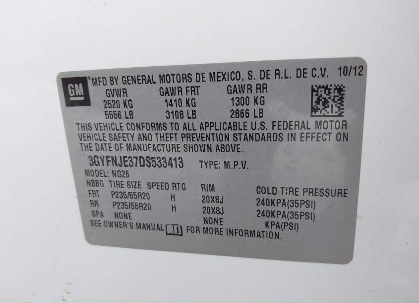 Photo 9 of 2013 Cadillac Srx PREMIUM COLLECTION (VIN 3GYFNJE37DS533413)