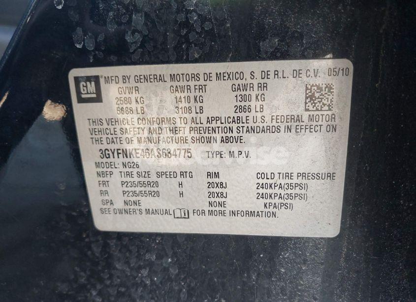 Photo 9 of 2010 Cadillac Srx TURBO PREMIUM (VIN 3GYFNKE46AS634775)