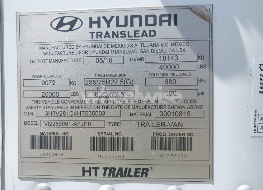 Photo 9 of 2017 Hyundai Translead INC UNKNOWN (VIN 3H3V281C4HT535003)