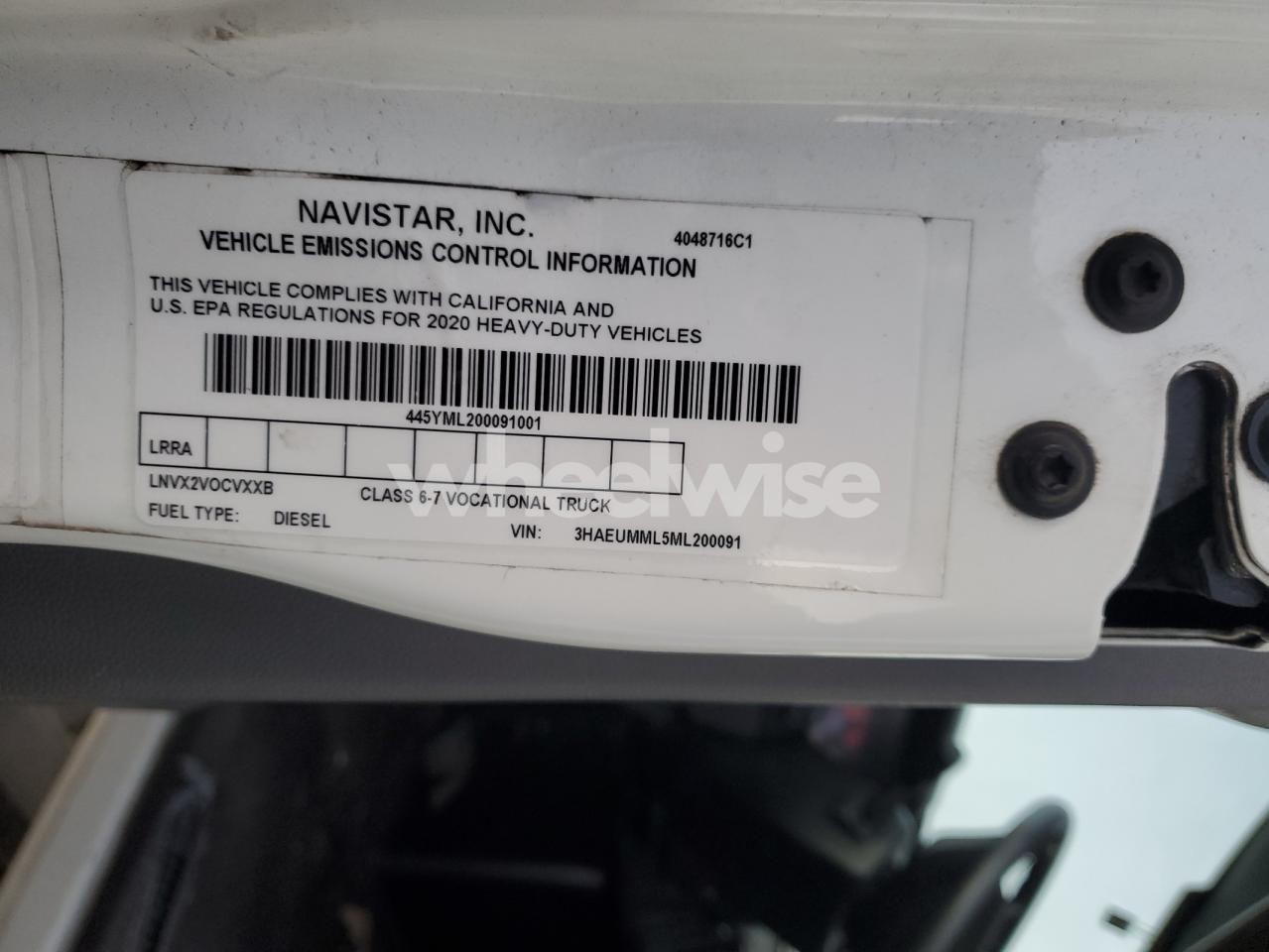 Photo 10 of 2021 INTERNATIONAL MV607 BOX TRUCK (VIN 3HAEUMML5ML200091)