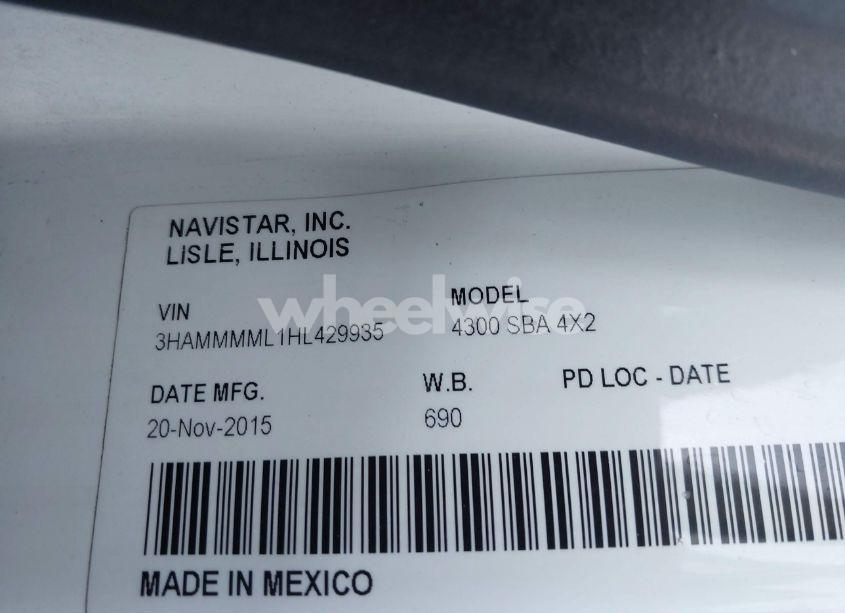 Photo 8 of 2017 International Durastar 4300 (VIN 3HAMMMML1HL429935)