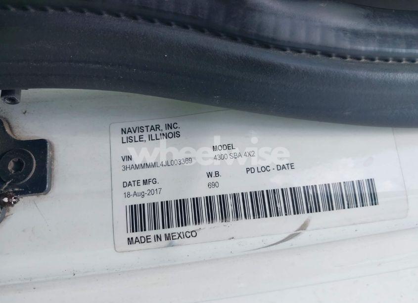 Photo 8 of 2018 International Durastar 4300 (VIN 3HAMMMML4JL003369)