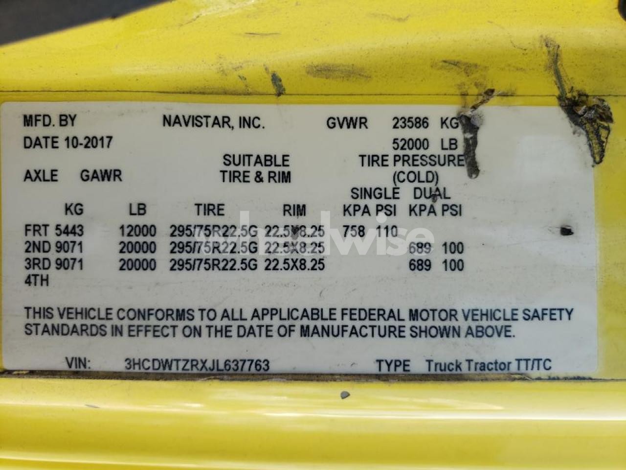 Photo 10 of 2018 INTERNATIONAL RH613 SEMI TRUCK (VIN 3HCDWTZRXJL637763)