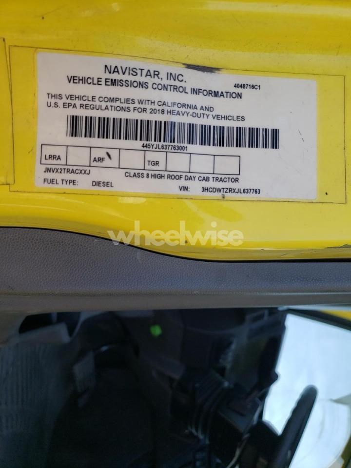 Photo 9 of 2018 INTERNATIONAL RH613 SEMI TRUCK (VIN 3HCDWTZRXJL637763)