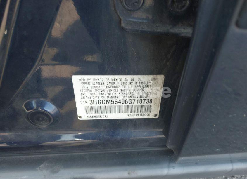 Photo 9 of 2006 Honda Accord 2.4 LX (VIN 3HGCM56496G710738)