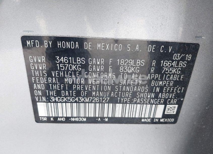 Photo 9 of 2019 Honda Fit LX (VIN 3HGGK5G43KM726127)