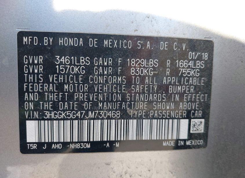 Photo 9 of 2018 Honda Fit LX (VIN 3HGGK5G47JM730468)