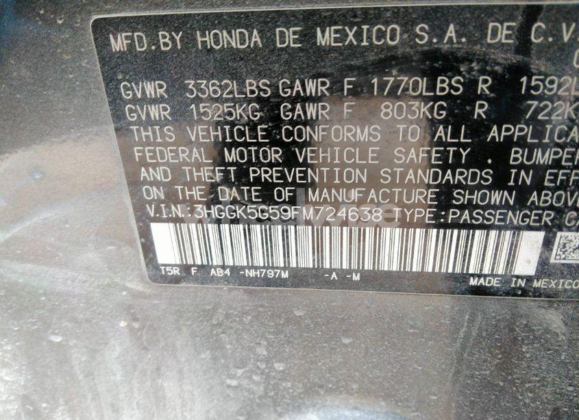 Photo 9 of 2015 Honda Fit LX (VIN 3HGGK5G59FM724638)