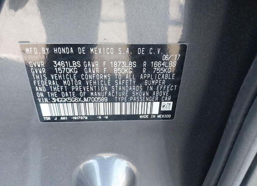 Photo 9 of 2018 Honda Fit SPORT (VIN 3HGGK5G6XJM700589)