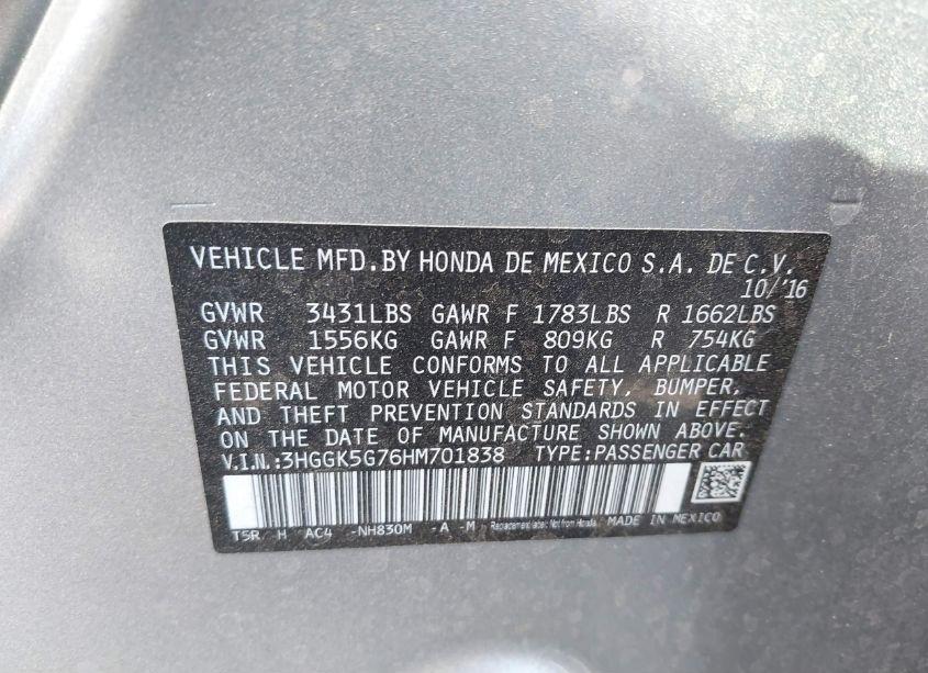 Photo 9 of 2017 Honda Fit EX (VIN 3HGGK5G76HM701838)