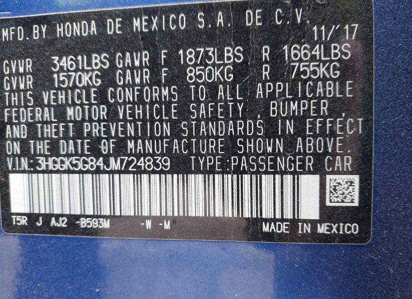 Photo 9 of 2018 Honda Fit EX (VIN 3HGGK5G84JM724839)