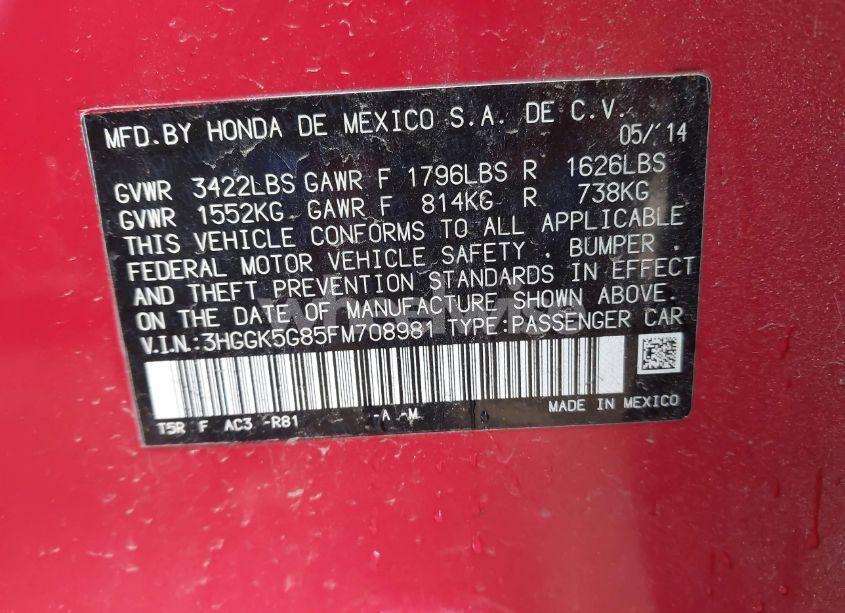 Photo 9 of 2015 Honda Fit EX (VIN 3HGGK5G85FM708981)