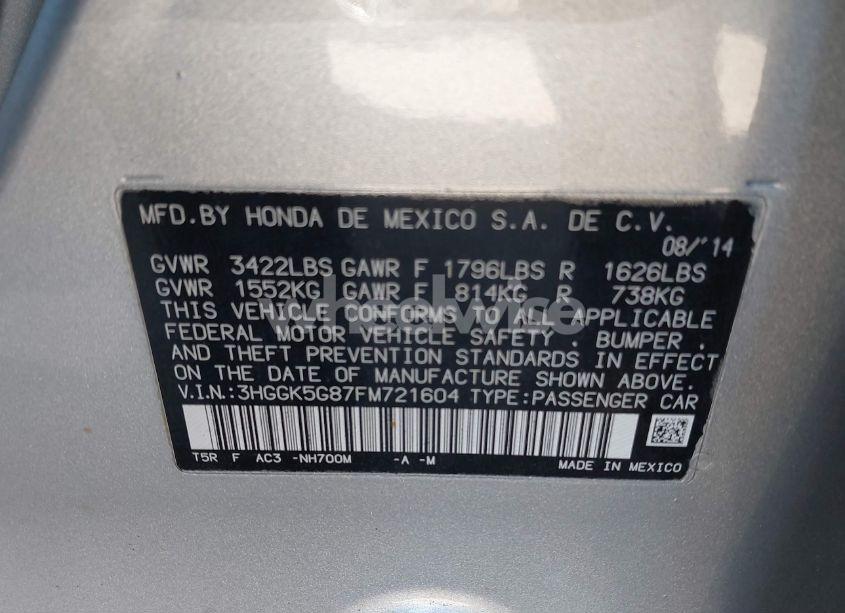 Photo 9 of 2015 Honda Fit EX (VIN 3HGGK5G87FM721604)