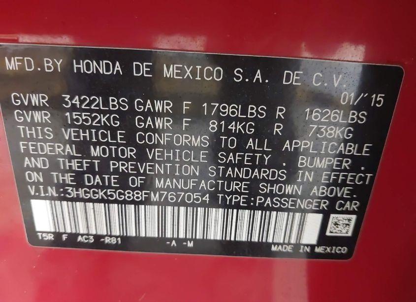 Photo 9 of 2015 Honda Fit EX (VIN 3HGGK5G88FM767054)