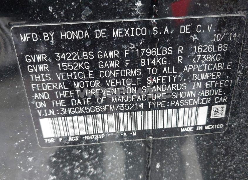 Photo 9 of 2015 Honda Fit EX (VIN 3HGGK5G89FM735214)