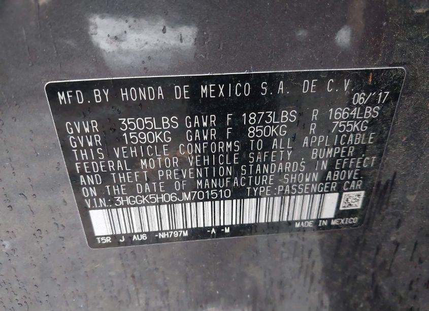 Photo 9 of 2018 Honda Fit EX-L (VIN 3HGGK5H06JM701510)