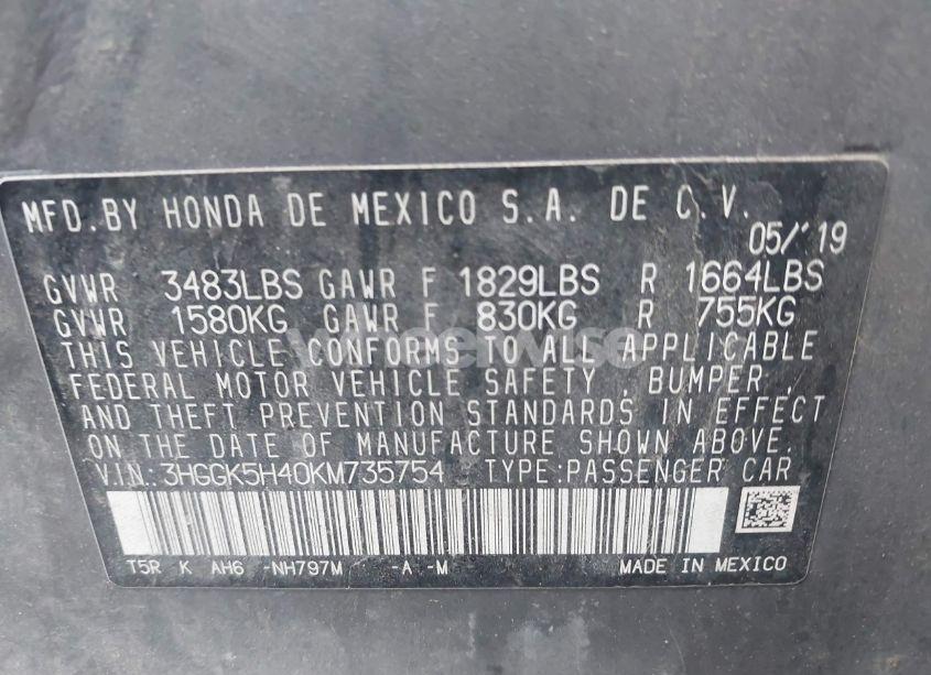 Photo 9 of 2019 Honda Fit LX (VIN 3HGGK5H40KM735754)