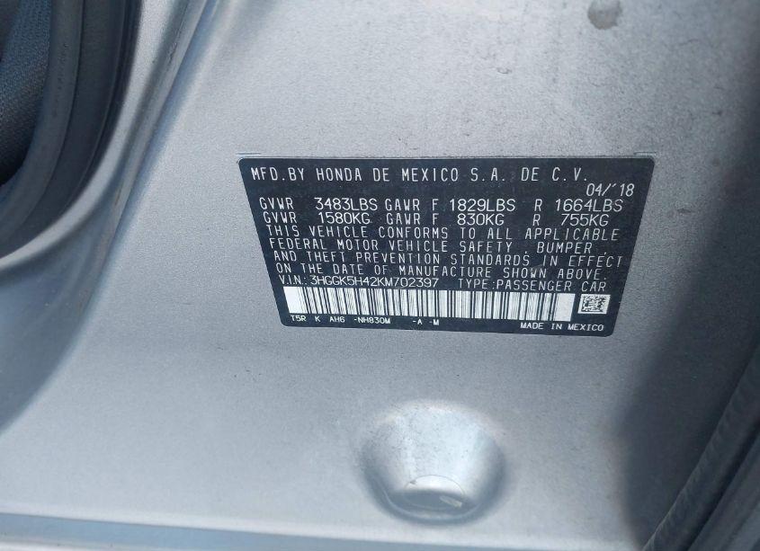 Photo 9 of 2019 Honda Fit LX (VIN 3HGGK5H42KM702397)