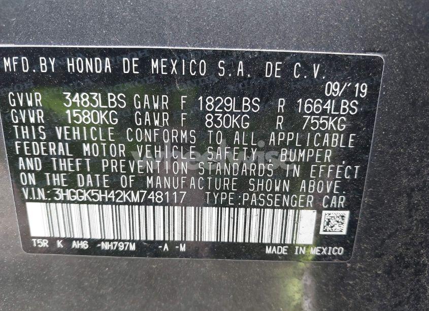 Photo 9 of 2019 Honda Fit LX (VIN 3HGGK5H42KM748117)