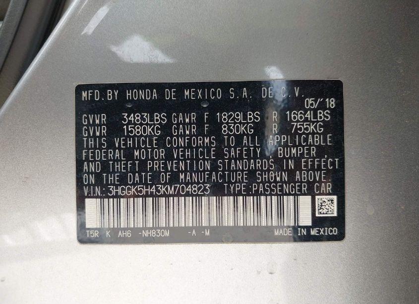 Photo 9 of 2019 Honda Fit LX (VIN 3HGGK5H43KM704823)