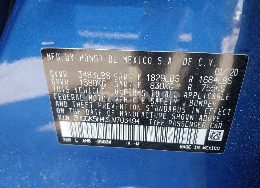 Photo 9 of 2020 Honda Fit LX (VIN 3HGGK5H43LM703494)