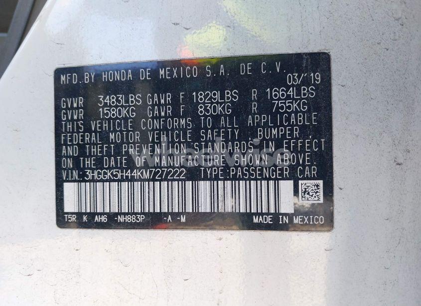 Photo 9 of 2019 Honda Fit LX (VIN 3HGGK5H44KM727222)