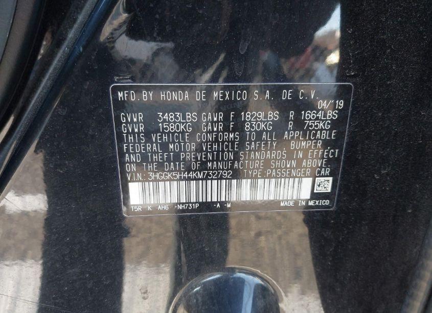 Photo 9 of 2019 Honda Fit LX (VIN 3HGGK5H44KM732792)